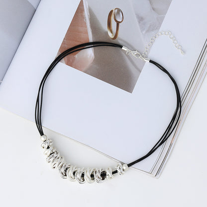 Black Long Chain Necklace for Women Jewelry Trendy Chains Fashion Chain - CIVIBUY