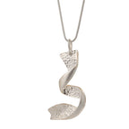 NEW MODERN STERLING SILVER TWISTED PENDANT NECKLACE - CIVIBUY