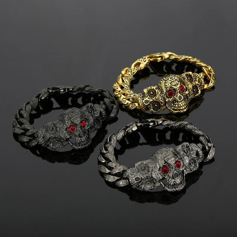 Skull braclet for men Deakside style Stainless Steel bracelet - CIVIBUY