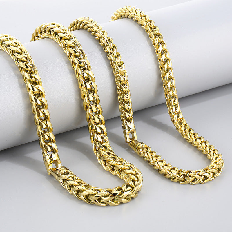 DOUBLE CUBAN LINK CHAIN 14K GOLD ITALY - CIVIBUY