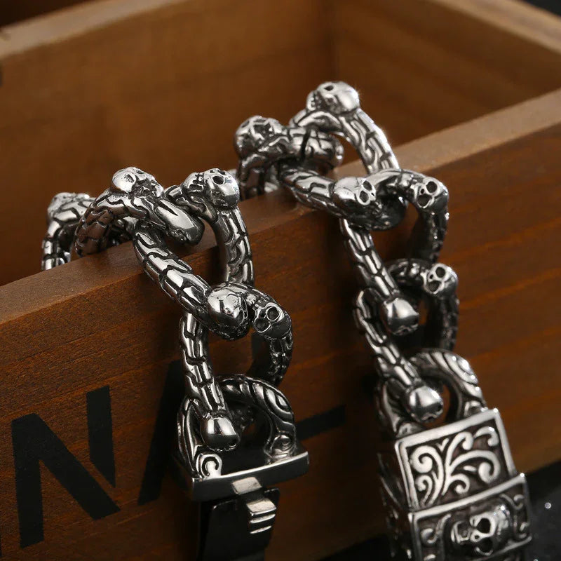 Heavy Motorcycle Skull Rock Fashional Retro Strong Man Bracelet Gift - CIVIBUY