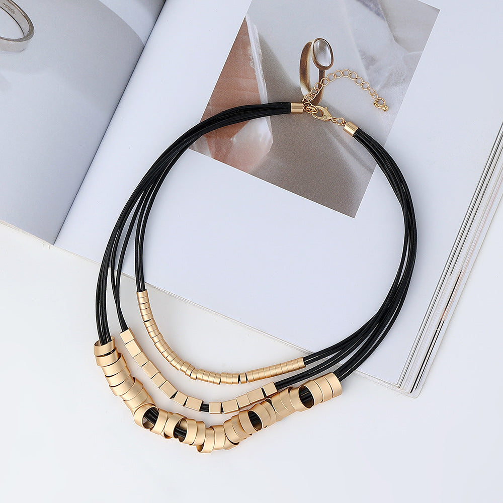 STRIKING GOLD AND SILVER COLLAR NECKLACE - CIVIBUY