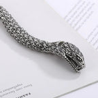 rattlesnake stainless steel heavy bracelet for men biker style bracelet - CIVIBUY