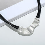 Black Leather Chokers chunky Necklace for women pendant Jewelry - CIVIBUY