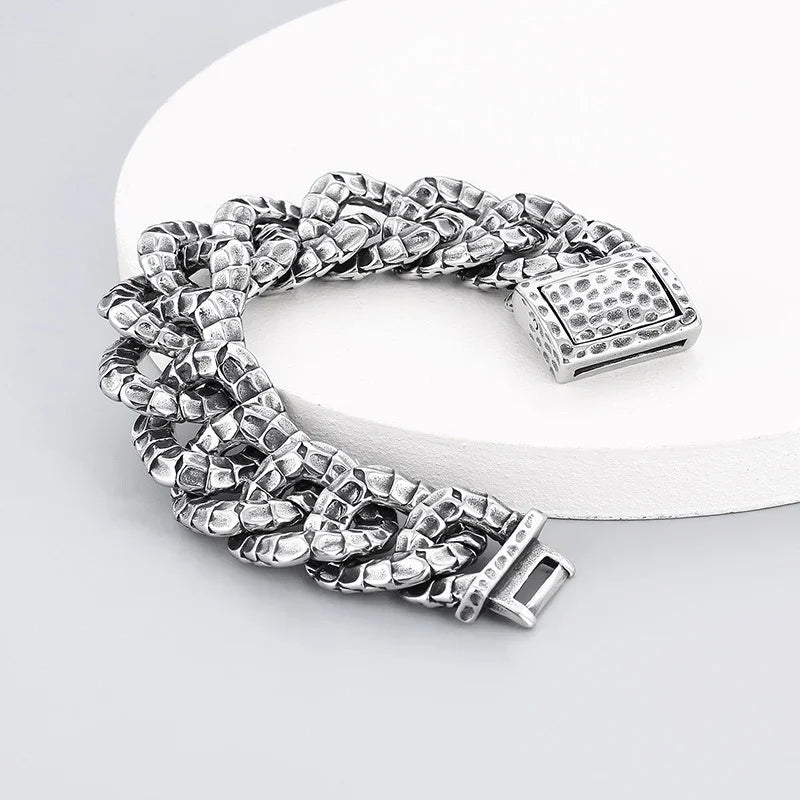 stainless steel bracelet for men skull style bracelet K-6 - CIVIBUY