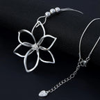 Chain Necklace for Women Fashion Jewelry Silver Gold Flower Pendant Chokers - CIVIBUY