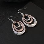 Elegant Daily Rose Gold and Silver Two Tone Multilayer Teardrop Dangle Earrings for Women - CIVIBUY