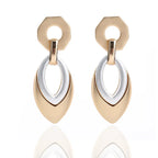 Contemporary Almond Shaped Gold Tone Hoop Earrings wholesale- CIVIBUY