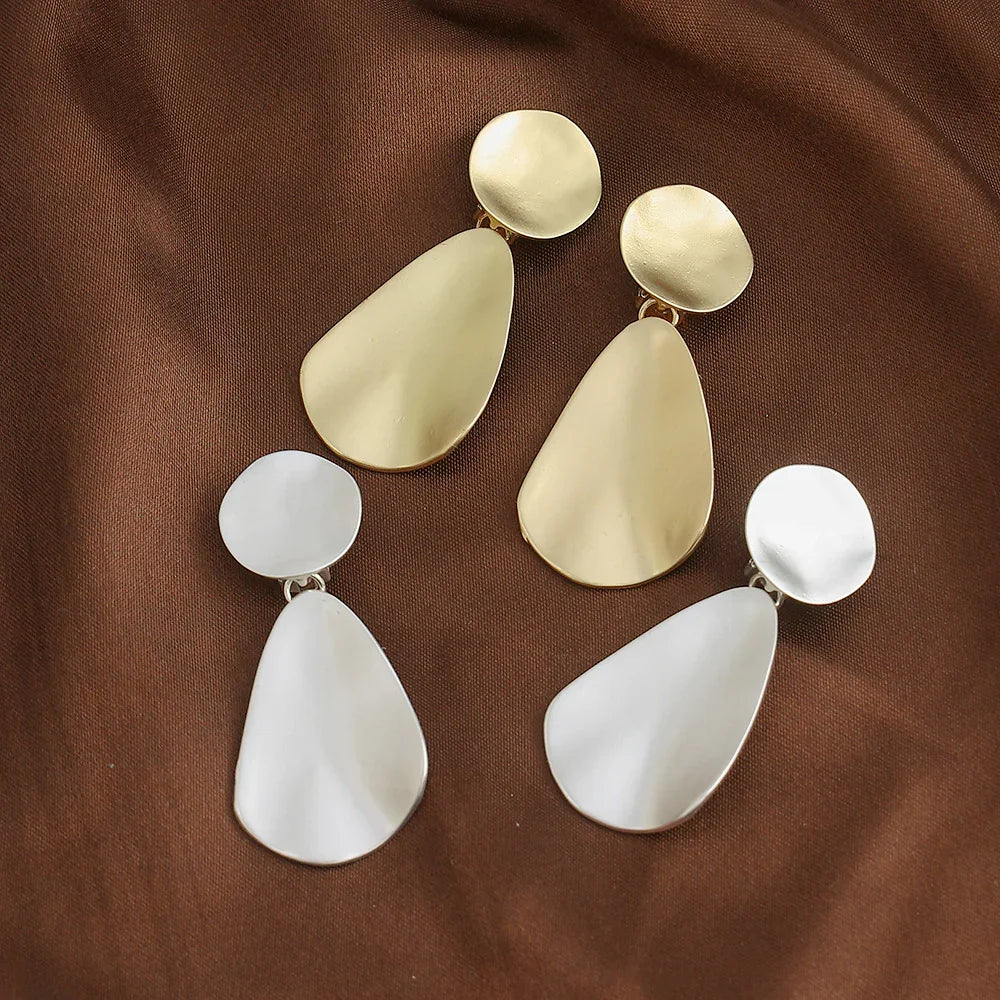Large mother of Gold drop-shaped hanging earrings - CIVIBUY