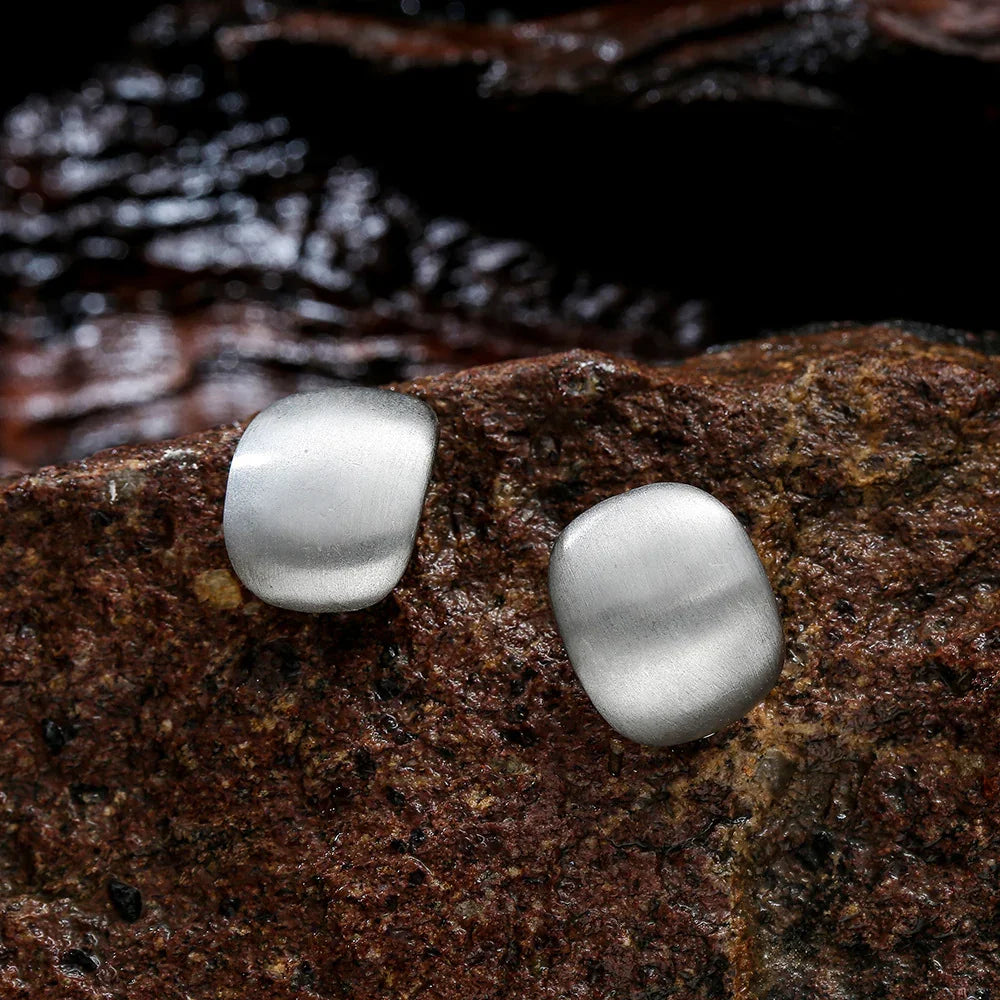 Polished Geometric Square Oval Clip Ons Earrings Gold Earrings for Women - CIVIBUY