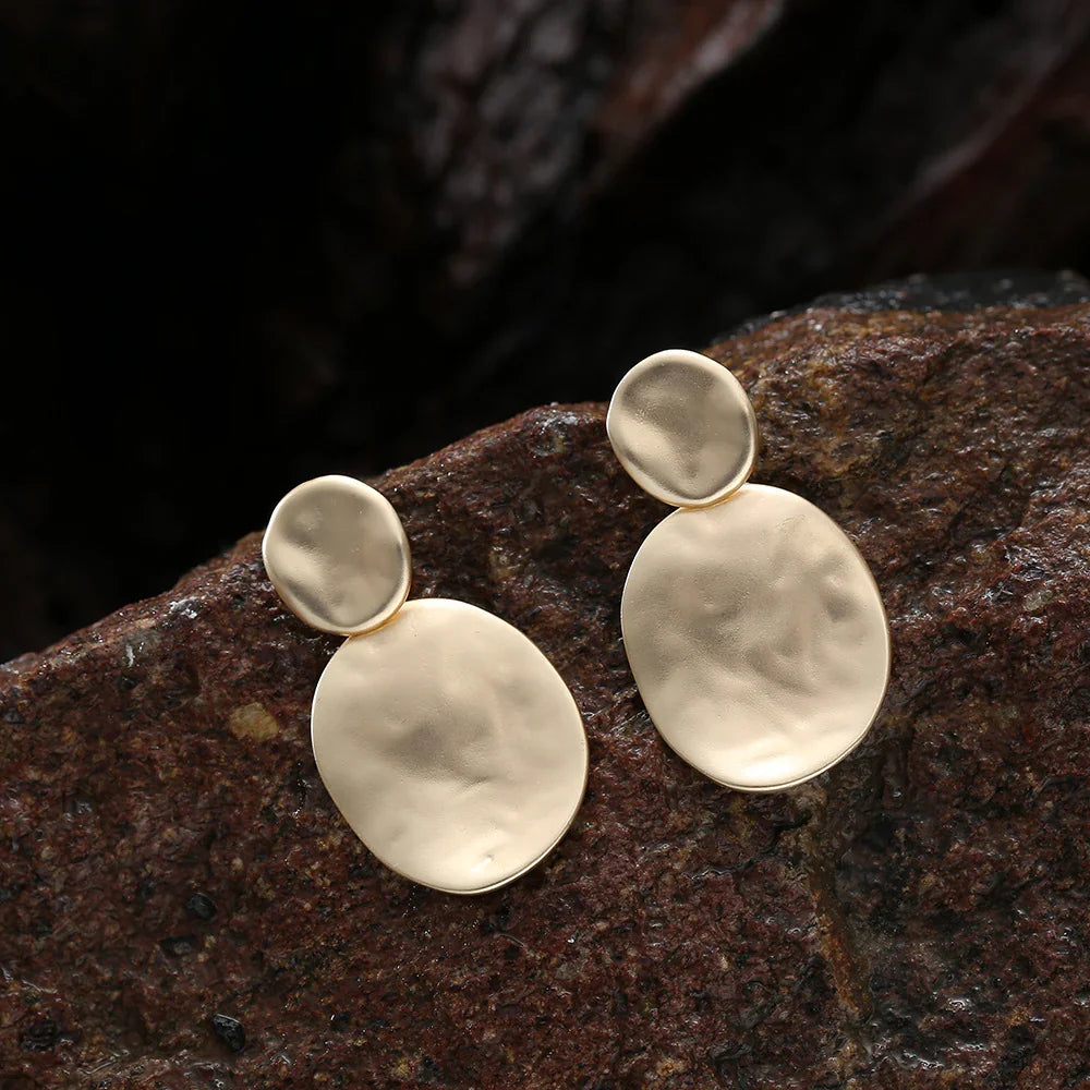 Geometric Drop Earrings for Women Round Summer Beach Accessories - CIVIBUY