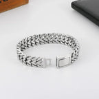 Stainless Steel 16MM Link Chain Heart Shape Wristband Men's Bracelets - CIVIBUY