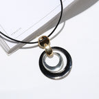 Personality Necklace Women Multi Circle Pendant Punk Necklace Collar - CIVIBUY