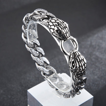 stainless steel bracelet for men snake style bracelet K-6 - CIVIBUY