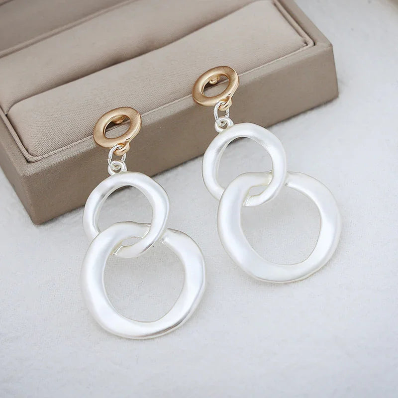 Sterling Silver Layered Circle Earrings wholesale- CIVIBUY