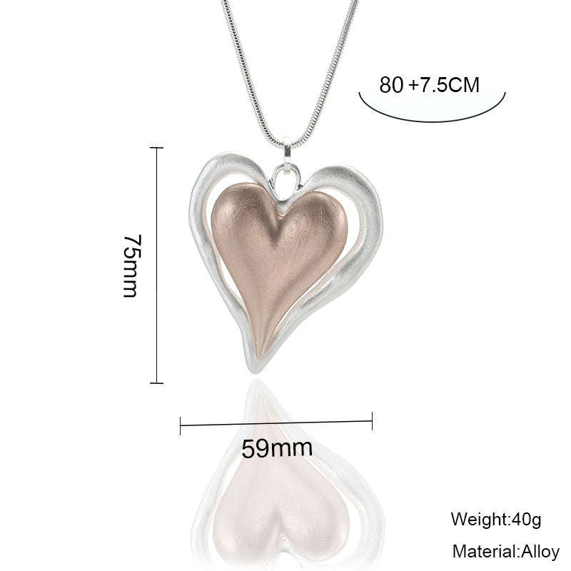 Chains Heart Pendant with Engraving Puzzle Heart Stainless Steel Sister Necklace - CIVIBUY