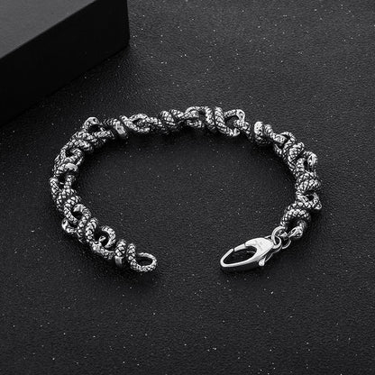 Crusoe Bracelets For Men snake Steel necklace - CIVIBUY