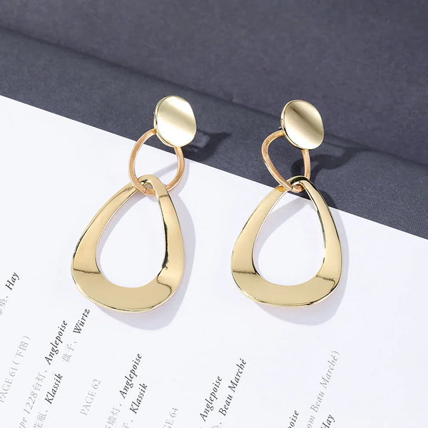 Circle Pendant Hanging Earrings Vintage Gold & Silver Tone Gothic Jewelry 【5Pack】