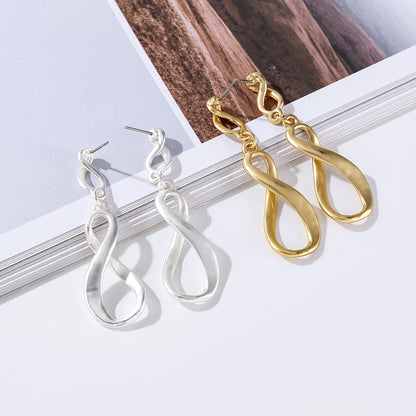 Fashion Letter Twist Geometric Earrings - Classic Irregular Eight Shape Jewelry for Women - CIVIBUY