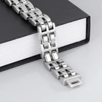 Cuba stainless steel heavy bracelet for men biker style bracelet D4-C - CIVIBUY