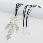 Articulated Owl Pendant Necklace Pendant-Sterling silver long chain - CIVIBUY