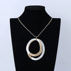 Two Circle Pendant Gold Circle Pendant Gold Round Pendant 18 Inches - CIVIBUY