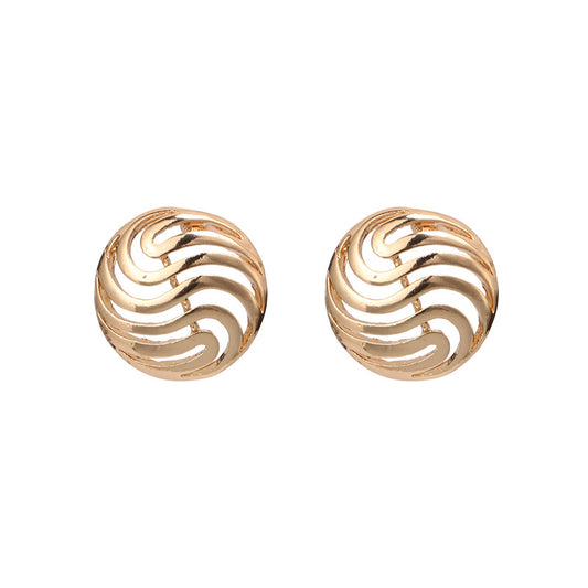 Gold Stud Earrings for Women Hypoallergenic Earrings Girls Oval Vintage Earrings - CIVIBUY