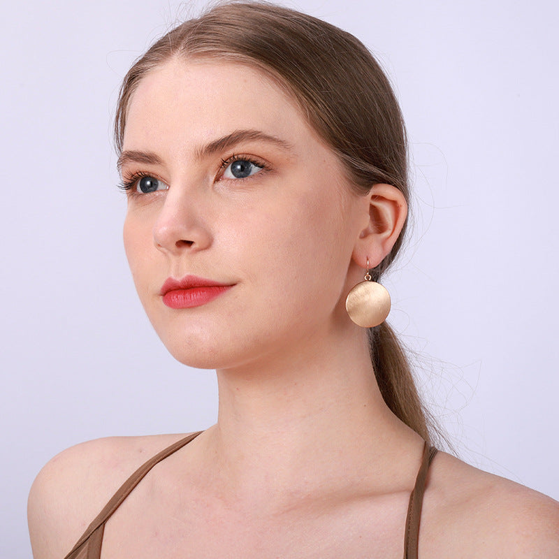 Gold Tone Circular Blanks Earrings - CIVIBUY