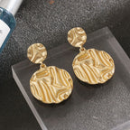 Gold Harmmered Round Earrings for Women - CIVIBUY