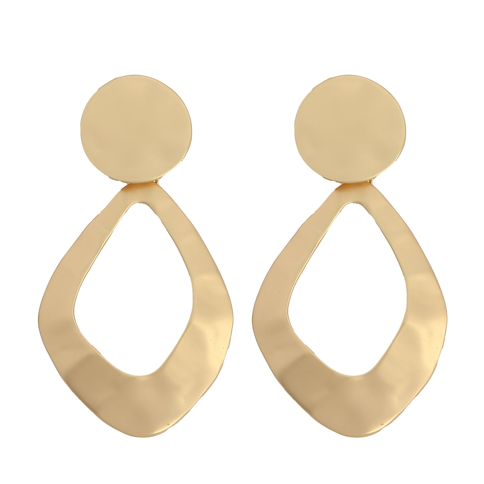 Large mother of Gold drop-shaped hanging earrings - CIVIBUY