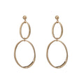 matte gold or silver hammered wide cutout odd shaped earrings - CIVIBUY