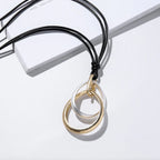 Long Handmade Halo Necklace Pendant-Sterling silver long chain - CIVIBUY