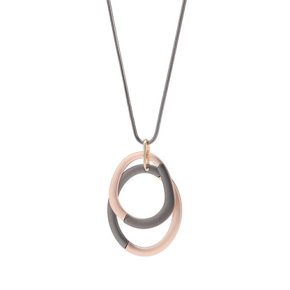 Long Pendent Round Circles Necklace for Women Suspension Goth Trending Product - CIVIBUY
