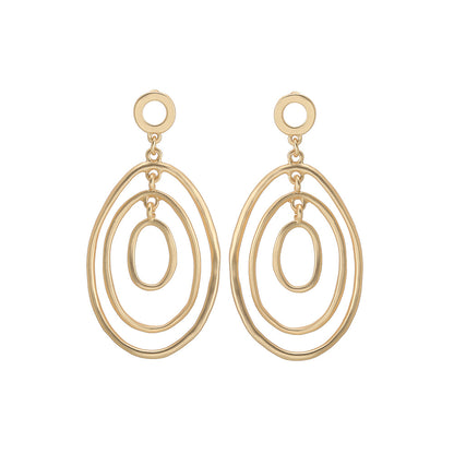 Quality Gold 14k Fancy Circle Dangle Post Earrings - CIVIBUY