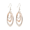 Elegant Daily Rose Gold and Silver Two Tone Multilayer Teardrop Dangle Earrings for Women - CIVIBUY