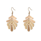 Fish Cast Resin Leaf Leaves Drop Dangle Dagling Hook Earrings - CIVIBUY