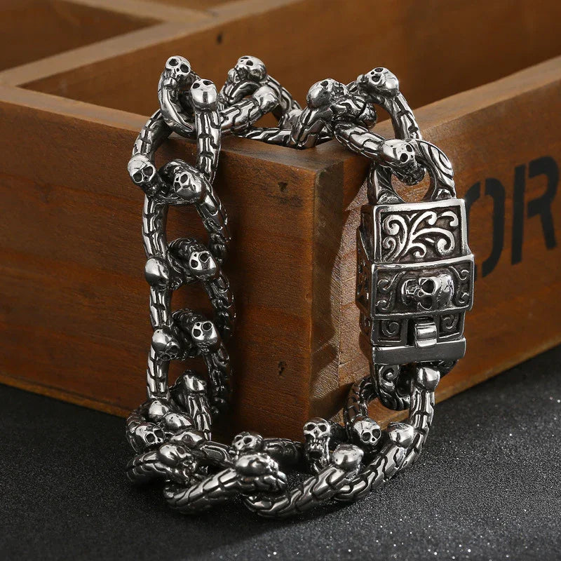 Heavy Motorcycle Skull Rock Fashional Retro Strong Man Bracelet Gift - CIVIBUY