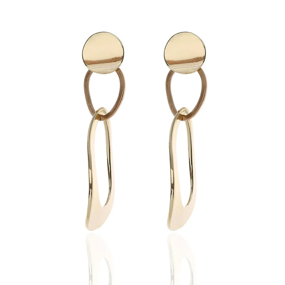 Circle Pendant Hanging Earrings - Vintage Gold & Silver Tone Gothic Jewelry Accessories for Women - CIVIBUY