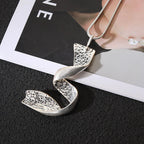 NEW MODERN STERLING SILVER TWISTED PENDANT NECKLACE - CIVIBUY