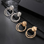 Matte Gold Silver Large Clip On Earrings for Women Statement Earrings - CIVIBUY
