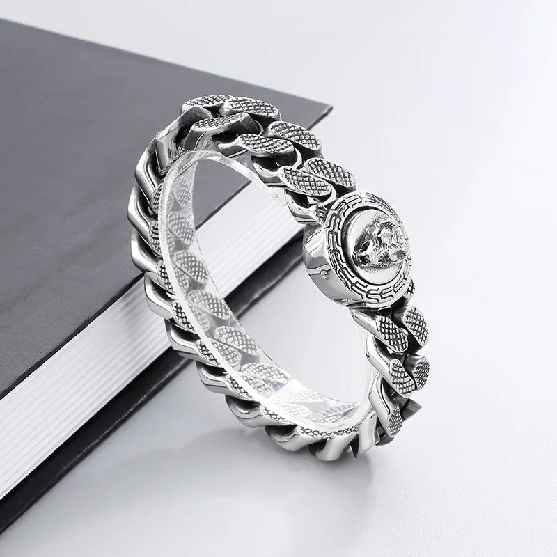 Cuba stainless steel wolf bracelet for men wolf style bracelet D4-B - CIVIBUY