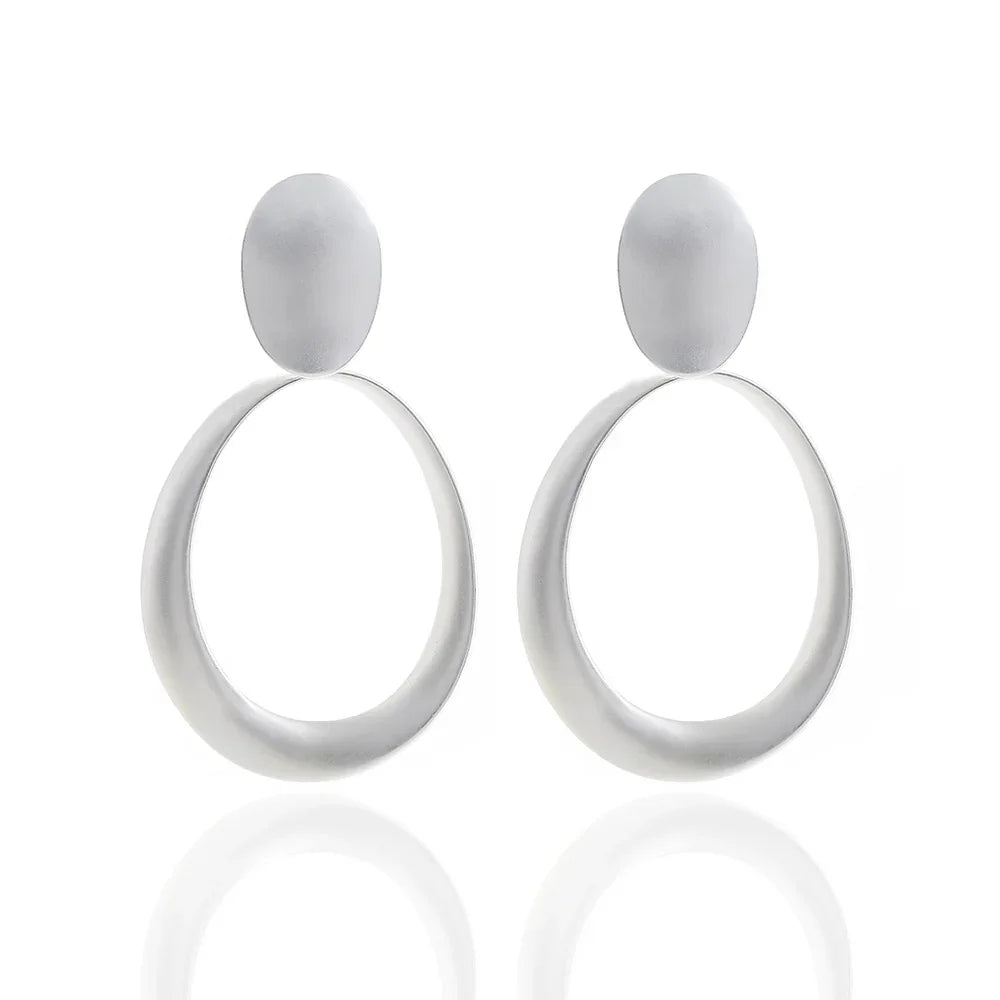 Matte Gold Silver Geometric Harmmered Clip On Earrings for Women Long Tear Drop Clip【buy 1 get 1】 - CIVIBUY