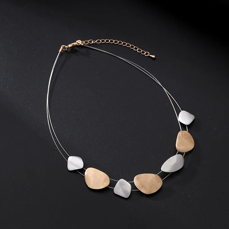 Tia Pebble Necklace Pendant Necklace - CIVIBUY