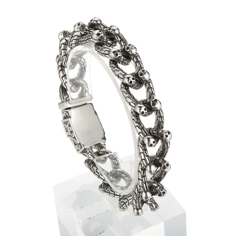 Heavy Motorcycle Skull Rock Fashional Retro Strong Man Bracelet Gift - CIVIBUY