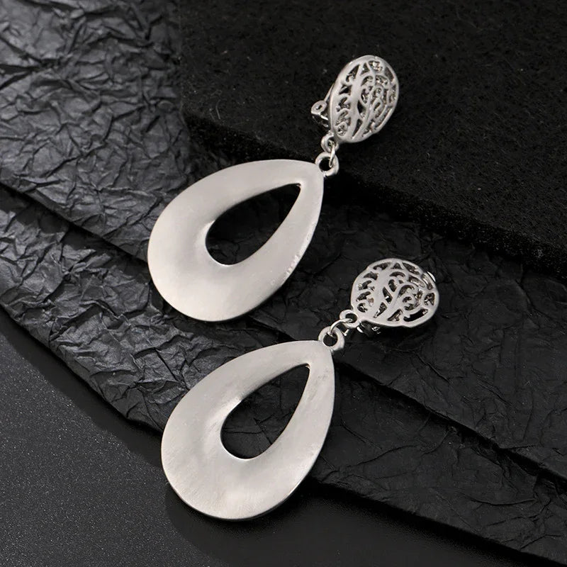 Stainless steel 18k gold plated hoops with rectangle earrings - CIVIBUY