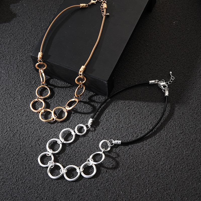 14K Gold Plated Oval Circle Elegant Delicate Neck Jewelry Lightweight for Women Girls Ladies - CIVIBUY