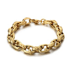 Classic Stainless Steel Chain Link Bracelet baroque carving Bracelets Men's Bracelets - CIVIBUY