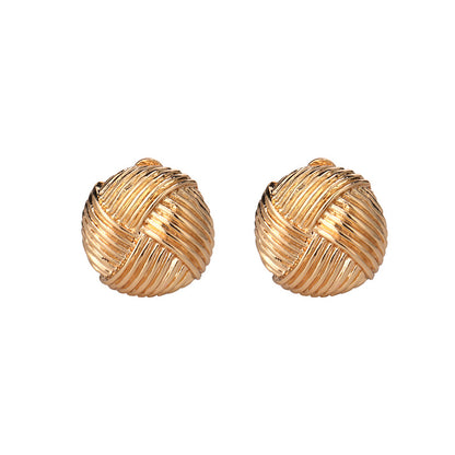 Statement Monet Gold Dome Button Earrings Beach Accessories - CIVIBUY