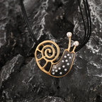 Snail necklace stainless Charm Rope Necklace - CIVIBUY