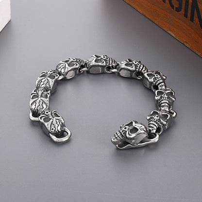Skull braclet for men Deakside style Stainless Steel bracelet - CIVIBUY